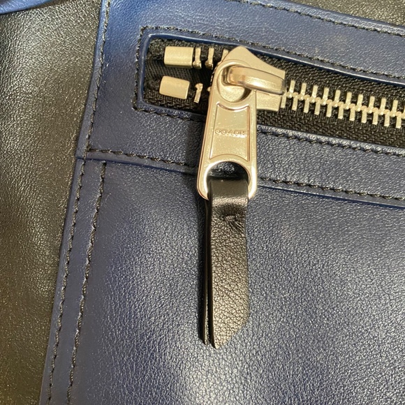 COACH G1220-19902 Legacy Rory Blue & Black Color Block leather XL Bag - Picture 5 of 14